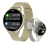 FOREVER Smartwatch Velora SB-306 Damen Uhr Gold - Elegante Fitnessuhr Gold mit Pulsmesser, Schrittzähler, Schlafüberwachung, Benachrichtigungen, Wasserdicht, Musiksteuerung, Kamera, Android & iOS