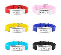 ForeverWill 6pcs WWJD Armbänder - Einstellbar What Would Jesus Do Silikon Armband für religiöse Christus Jesus Glauben Erinnerung Armreif mit christlichen Geschenken für Sonntagsschule Fundraising