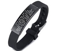ForeverWill Judaica Silikon Armband Armreif Bibel Verse Graviert auf Hebräischem Brief Ethnische Armreif für Männer Frau Jüdischer Segen Schmuck