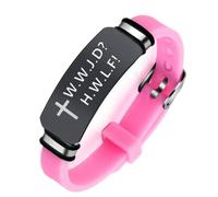 ForeverWill WWJD Christlich Glaube Silikon Armband, HWLF Serenity Erinnerung Armreif Christus Kreuz Schmuck für Schutz, Einstellbar