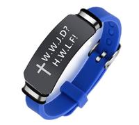 ForeverWill WWJD Christlich Glaube Silikon Armband, HWLF Serenity Erinnerung Armreif Christus Kreuz Schmuck für Schutz, Einstellbar