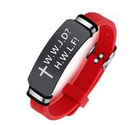 ForeverWill WWJD Christlich Glaube Silikon Armband, HWLF Serenity Erinnerung Armreif Christus Kreuz Schmuck für Schutz, Einstellbar