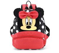 Forhome Minnie Mouse Rucksack für Kindergarten, Schulrucksack für 3-9 Jährige Jungen und Mädchen (Schwarz+Rot)