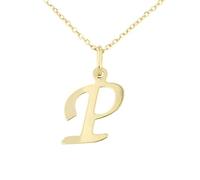 forme di Lucchetta Schmuck, Goldkette Damen 375 Echtgold, für Damen Kette mit Anhänger Buchstabe Initialen Namen A B C D E F G H I J K L M N O P Q R S T U V Y X Z aus 9 Karat Gelbgold - 45