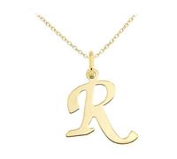 forme di Lucchetta Schmuck, Goldkette Damen 375 Echtgold, für Damen Kette mit Anhänger Buchstabe Initialen Namen A B C D E F G H I J K L M N O P Q R S T U V Y X Z aus 9 Karat Gelbgold - 45