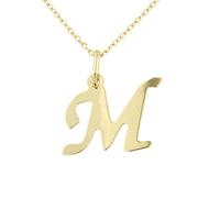 forme di Lucchetta Schmuck, Goldkette Damen 375 Echtgold, für Damen Kette mit Anhänger Buchstabe Initialen Namen A B C D E F G H I J K L M N O P Q R S T U V Y X Z aus 9 Karat Gelbgold - 45
