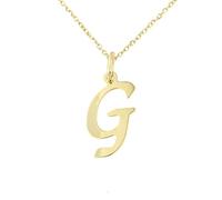 forme di Lucchetta Schmuck, Goldkette Damen 375 Echtgold, für Damen Kette mit Anhänger Buchstabe Initialen Namen A B C D E F G H I J K L M N O P Q R S T U V Y X Z aus 9 Karat Gelbgold - 45