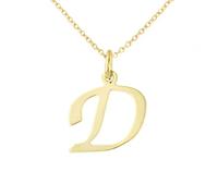 forme di Lucchetta Schmuck, Goldkette Damen 375 Echtgold, für Damen Kette mit Anhänger Buchstabe Initialen Namen A B C D E F G H I J K L M N O P Q R S T U V Y X Z aus 9 Karat Gelbgold - 45