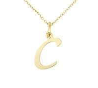 forme di Lucchetta Schmuck, Goldkette Damen 375 Echtgold, für Damen Kette mit Anhänger Buchstabe Initialen Namen A B C D E F G H I J K L M N O P Q R S T U V Y X Z aus 9 Karat Gelbgold - 45