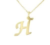 forme di Lucchetta Schmuck, Goldkette Damen 375 Echtgold, für Damen Kette mit Anhänger Buchstabe Initialen Namen A B C D E F G H I J K L M N O P Q R S T U V Y X Z aus 9 Karat Gelbgold - 45