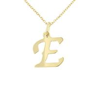 forme di Lucchetta Schmuck, Goldkette Damen 375 Echtgold, für Damen Kette mit Anhänger Buchstabe Initialen Namen A B C D E F G H I J K L M N O P Q R S T U V Y X Z aus 9 Karat Gelbgold - 45