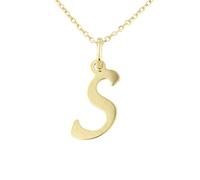 forme di Lucchetta Schmuck, Goldkette Damen 375 Echtgold, für Damen Kette mit Anhänger Buchstabe Initialen Namen A B C D E F G H I J K L M N O P Q R S T U V Y X Z aus 9 Karat Gelbgold - 45