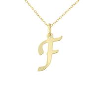 forme di Lucchetta Schmuck, Goldkette Damen 375 Echtgold, für Damen Kette mit Anhänger Buchstabe Initialen Namen A B C D E F G H I J K L M N O P Q R S T U V Y X Z aus 9 Karat Gelbgold - 45