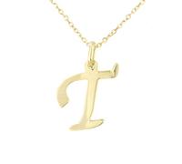 forme di Lucchetta Schmuck, Goldkette Damen 375 Echtgold, für Damen Kette mit Anhänger Buchstabe Initialen Namen A B C D E F G H I J K L M N O P Q R S T U V Y X Z aus 9 Karat Gelbgold - 45