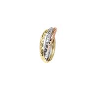 forme di Lucchetta - Tricolor Ring 585 Damen - Wickelring Trio Weißgold Rosegold Gelbgold - 50 52 54 56 58 60 62,
