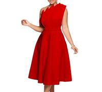 Formelles Damenkleid, ärmellos, eine Schulter, unregelmäßiger Robe, Partykleid, plissiert, Abendkleid