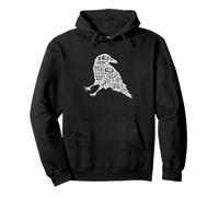 Formline Crow Raven im Stil der einheimischen Kunst im pazifischen Nordwesten Pullover Hoodie