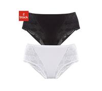 Formslip PETITE FLEUR, Damen, Gr. 40/42, schwarz-weiß (schwarz, weiß), Obermaterial: 90% Baumwolle, 10% Elasthan (LYCRA SPORT). Miedereinsatz: 90% Polyamid, 10% Elasthan. Spitze: 90% Polyamid, 10% Ela