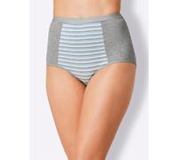 Formslip WÄSCHEPUR, Damen, Gr. 40/42, 3 Stk., grau (grau, geringelt, grau, meliert), 60% Baumwolle, 35% Polyester, 5% Elasthan, Unterhosen Formslip (54851159-40) grau, geringelt, grau, meliert