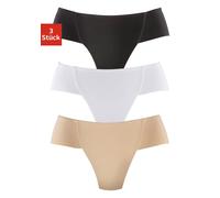 petite fleur Formstring, (Packung, 3 St., 3er-Pack), mit breitem Bund 36/38, St. beige Damen Formstring Tagwäsche Wäsche 36/38, 3 St. beige, schwarz, weiß