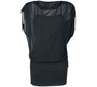 Forplay 2 in 1 Side Sleeve Chiffon Dress Frauen T-Shirt schwarz XXL 100% Polyester Basics