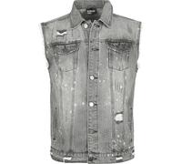 Forplay Destroyed Washed Denim Vest Weste grau in S
