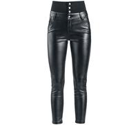 Forplay High Waist Leather Immitation Trousers Kunstlederhose schwarz in W32L34