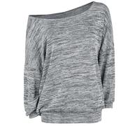 Forplay RED by EMP Damen grau-meliertes lockeres Langarmshirt - bequem und weit geschnitten