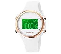 Forrader Digitale Uhren für Damen, modisch, Outdoor, Sport, wasserdicht, Mädchenuhren mit Silikonband, Stoppuhr, Wecker, Kalender, LED-Multifunktionsarmbanduhr, 1720 weiß, Armband