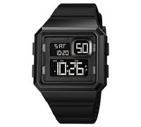 Forrader Herren Digital Sportuhr, 2Time Wasserdicht Outdoor Silikon Armbanduhr, quadratische Armbanduhren Chronograph, Alarm, EL Licht, 12/24 Stunden Uhr, Countdown