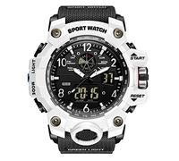 Forrader Herren Militär-Uhren Outdoor Sport Uhren für Herren Wasserdicht Taktische Armee Armbanduhr Multifunktion LED Alarm Stoppuhr Digital Analog Uhren, Schwarz