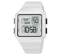 Forrader Herren Multifunktions Digital Sportuhr Dual Time Wasserdicht Outdoor Silikon Uhr Chronograph Alarm EL Licht 12/24 Stunden Uhr, Skm 1877 Weiß, Armband