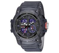 Forrader Uhren für Herren Outdoor Sport Digital Uhr Taktische Armee Armbanduhr LED Stoppuhr Dual Display Wasserdicht Militär Herren Armbanduhren, transparent, schwarz, Riemen