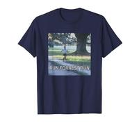 Forrest Gump Run Forrest Run Photo Panel T-Shirt, Herren, Marineblau, XXL