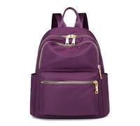 FORRICA Rucksack Damen - Leichter Nylon Cityrucksack mit Vielen Fächern als Tagesrucksack für Alltag und Freizeit - Lila, Größe L