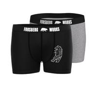 FORSBERG Boxershorts 2er Pack Curious Bear M schwarz/grau