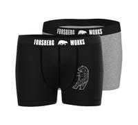 FORSBERG Boxershorts 2er Pack Curious Bear L schwarz/grau