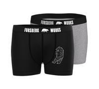 FORSBERG Boxershorts 2er Pack Curious Bear XL schwarz/grau