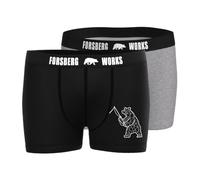 FORSBERG Boxershorts 2er Pack Fishing Bear L schwarz/grau