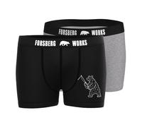 FORSBERG Boxershorts 2er Pack Fishing Bear XXL schwarz/grau