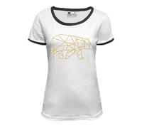 FORSBERG Damen T-Shirt mit Brustlogo, Farbe:weiß/Bronze, Größe:M