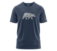 FORSBERG Espenson T-Shirt mit stylischem Bär Brustlogo Rundhals für Herren, Farbe:dunkelblau/grau, Größe:S