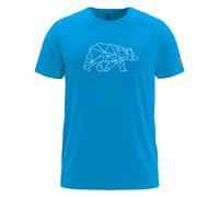 FORSBERG Finnson T-Shirt mit stylischem Bär Brustlogo Rundhals für Herren in Vier verschiedenen Farbkombinationen, Farbe:Kornblau, Größe:S