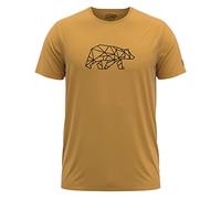 FORSBERG Finnson T-Shirt mit stylischem Bär Brustlogo Rundhals für Herren in Vier verschiedenen Farbkombinationen, Farbe:gelb/schwarz, Größe:XXL