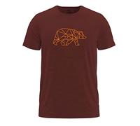 FORSBERG Finnson T-Shirt mit stylischem Bär Brustlogo Rundhals für Herren in Vier verschiedenen Farbkombinationen, Farbe:Bordeaux, Größe:M