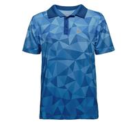 FORSBERG Funktions-Poloshirt blauer Allover-Polygonprint Verlauf M blau