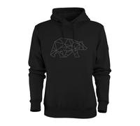 FORSBERG Pettarson Hoodie mit Bärenlogo für Freizeit und Handwerk, Farbe:schwarz/grau, Größe:M