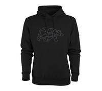 FORSBERG Pettarson Hoodie mit Bärenlogo für Freizeit und Handwerk, Farbe:schwarz/grau, Größe:L