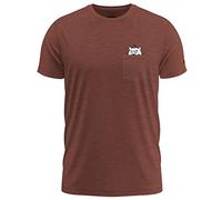FORSBERG Stoltson T-Shirt Brusttasche mit Gentleman Bär und Blumenstrauss Funshirt Rundhals bequem robust, Farbe:Bordeaux, Größe:4XL