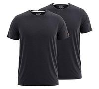 FORSBERG T-Shirt Doppelpack zum Sparpreis einfarbig Rundhals hochwertig robust bequem guter Schnitt, Farbe:schwarz, Größe:L